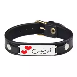 دستبند زنانه گیلواره زراوشان مدل چرم طبیعی اسم آمی تیس کد CLK 281