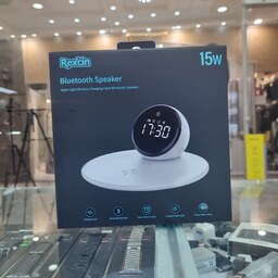 اسپیکر بلوتوثی، شارژر بیسیم و ساعت رومیزی رکسین مدل Rex-W17