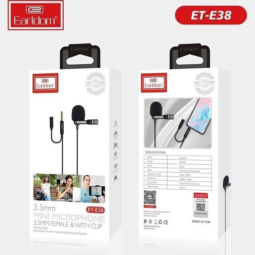 میکروفن یقه ای Earldom ET-E38 با رابط Aux 3.5mm