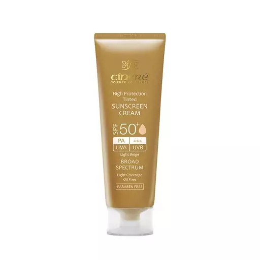 کرم ضد آفتاب رنگی سینره مدل SPF 50 رنگ لایت بژ