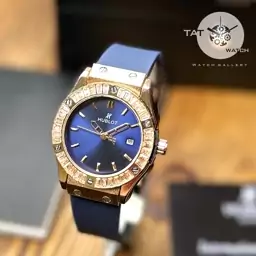 ساعت مچی زنانه هابلوت قاب نگین باگارانتی جعبه ارسال رایگان در رنگبندی Hublot