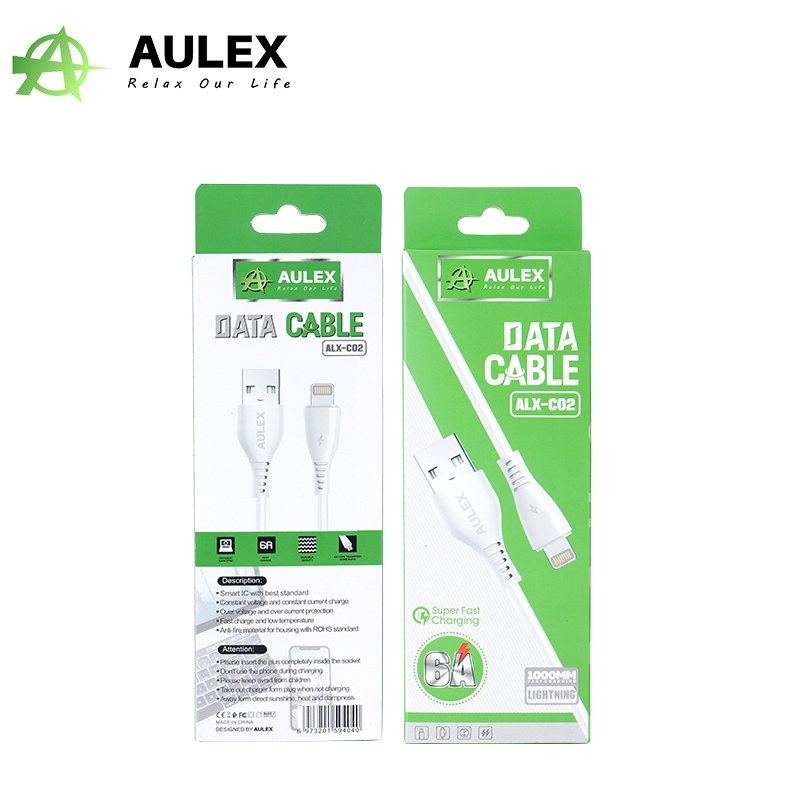 کابل شارژ لایتنینگ  aulex مدل C02