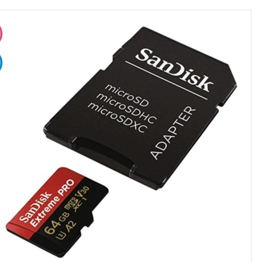 کارت میکرو اس دی سن دیسک 64 گیگ SanDisk Extreme Pro microSDXC UHS-I U3 A2 V30 64GB with Adapter