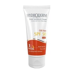 کرم ضد آفتاب رنگی فاقد چربی SPF50 بژ متوسط هیدرودرم  50 گرم