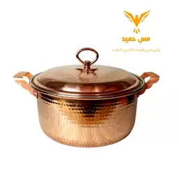 قابلمه مسی راسته چکشی نانو شده ضخیم(4نفره)با کیفیت بالا سایز 4 زنجان