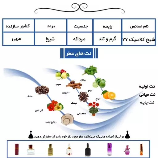 پرفیوم شیخ کلاسیک 77، مردانه، هر 10 میل