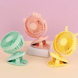 پنکه شارژی گیره ای کوچک Clip fan مدل خرگوشی، پنکه مسافرتی قابل شارژ