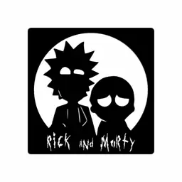 دیوارکوب چوبی دو لایه - استیکر دیواری طرح Rick and Morty ریک و مورتی