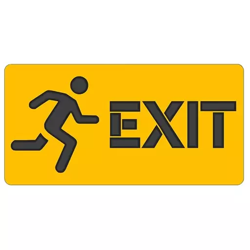 تابلو خروج اضطراری چوبی مدل دیوار کوب - استیکر چوبی طرح exit 