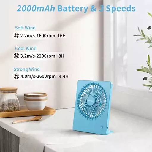 پنکه بی صدا رومیزی شارژی USB Fans