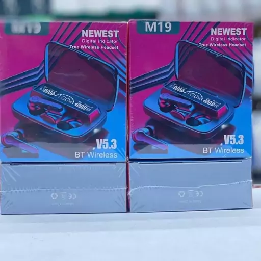 ایرپاد M19 NEWEST اصلی با جدیدترین بلوتوث V5.3 چراغ قوه دار وبه همراه پاوربانک