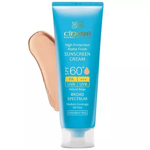 کرم ضد آفتاب SPF60 رنگی بژ طبیعی (مات) سینره 50 میل