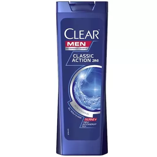 شامپو کلیر Clear مدل CLASSIC ACTION 21iN1حاوی منتول ضد شوره سر آقایان 400 میل (محصول لهستان)