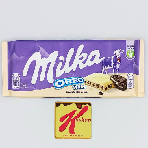 شکلات تابلت میلکا با مغز بیسکوییت اوریو و شکلات سفید (100 گرم) oreo milka

