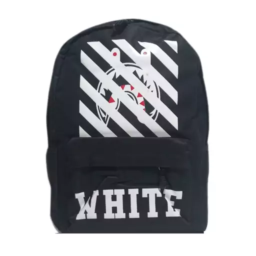 کوله پشتی برزنتی مشکی سفید آف وایت OFF white 