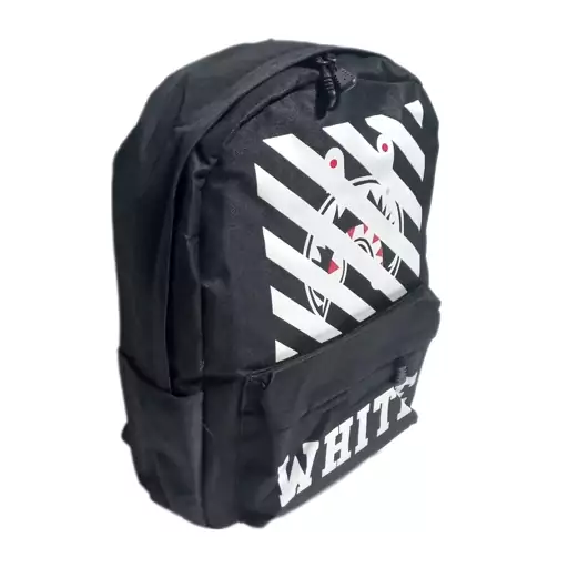 کوله پشتی برزنتی مشکی سفید آف وایت OFF white 