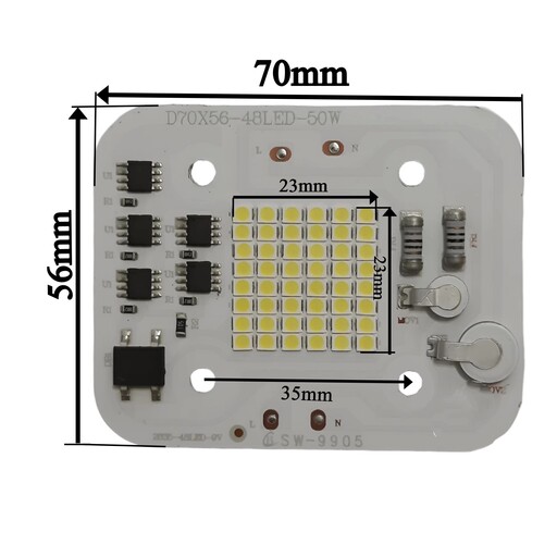 ال ای دی پروژکتوری 50 وات 220 ولت SMD مهتابی 70X56