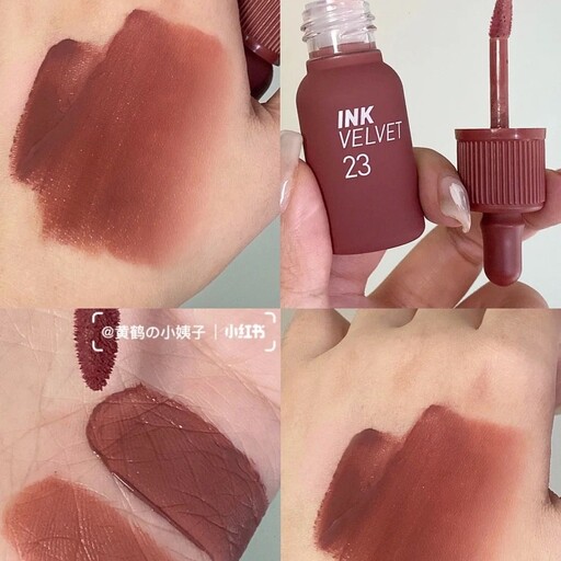 تینت لب کره ای مخملی و مات اورجینال کره ای پریپرا peripera ink velvet lip tint شماره ی 23