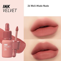 تینت یا رژ لب مایع مخملی و مات اورجینال کره ای پریپرا peripera ink velvet lip tint شماره ی 26