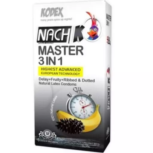 کاندوم تاخیر کدکس مدل Master 3 In 1 بسته 12 عددی ساده