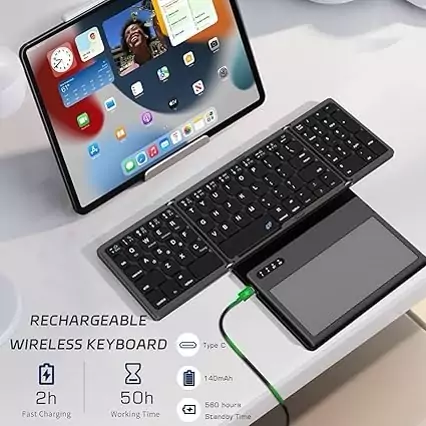 کیبورد بلوتوثی تاشو مدل Bluetooth keyboard new mini 2024 B055