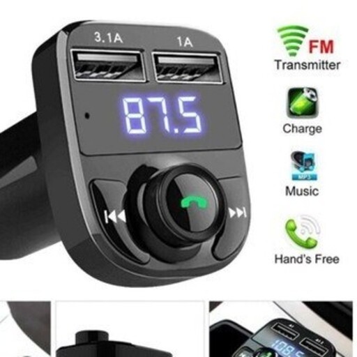 Fm player فندکی خودرو اف ام پلیر x88 a پخش بلوتوثی خودرو شارژر فندکی فست شارژ 