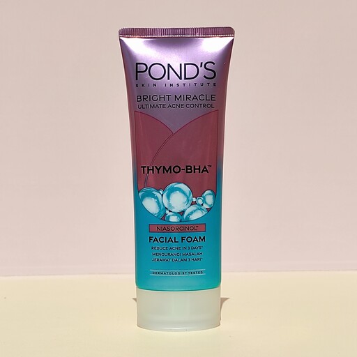 فوم شستشوی صورت پوندز مدل ضدجوش و روشن کننده صورت پوندز نیاسورسینول Ponds Thymo-BHA