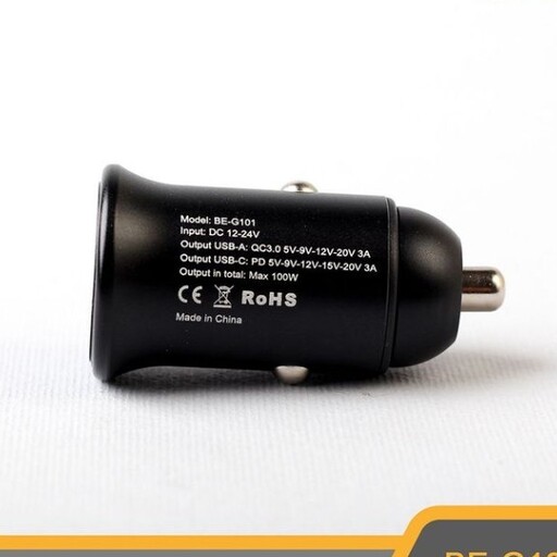 شارژر فندکی کربی مدل BE-G101 100W مشکی گارانتی 12 ماهه تکنوپاز