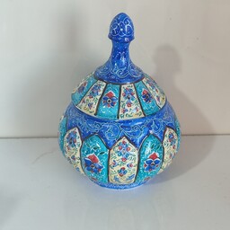 قندان مسی میناکاری، ارتفاع 18cm