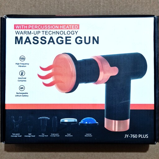  ماساژور تفنگی گان مدل 760 حرارتی MASSAGE GUN JY-760 PLUS ماساژور 6 کاره سرد و گرم