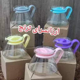 قوری زعفران شیشه ای درب رنگی 