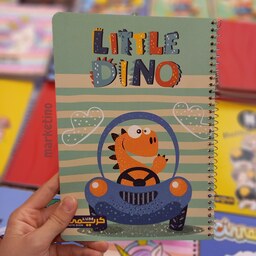 دفتر مشق  40 برگ سیمی حاشیه دار با جلد مقوایی طرح دایناسور کوچولو (Dino Little) در مارکتینو