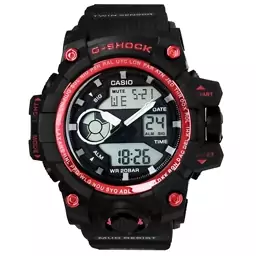 جی شاک جیشاک G-SHOCK مشکی قرمز شیک ارسال رایگان ساعت اسپرت دوموتوره دوزمانه ضدآب SPORT