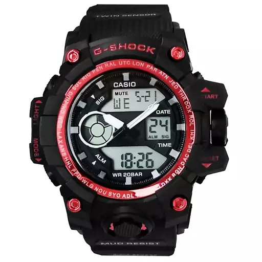 جی شاک جیشاک G-SHOCK مشکی قرمز شیک ارسال رایگان ساعت اسپرت دوموتوره دوزمانه ضدآب SPORT