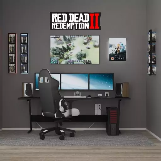 دیوارکوب چوبی مدل گیمینگ طرح  رد دد ردمپشن  Red Dead Redemption 2 ابعاد 10 در 28 سانتی متر