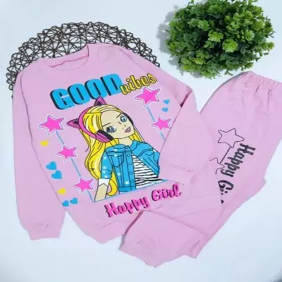 بلوز شلوار دخترانه HAPPY GIRL - جنس دورس اعلا -مناسب 10 تا 14 سال