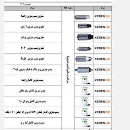 مغزی پمپ بنزین پراید 206 ال90 زانتیا 405