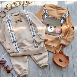 لباس بچگانه بلوز استین بلند و شلوار دخترانه پسرانه تدی cute bear سایز 35 تا 45 