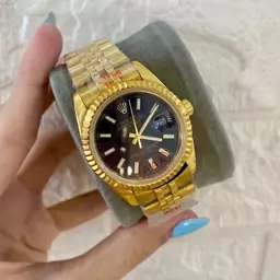 ساعت رولکس مردانه دیت جاست عدد خطی طلایی Rolex Datejust