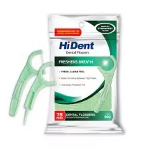  نخ دندان دسته دار هایدنت  Hi Dent (مدل کمانی)