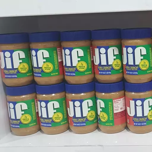 کره بادام زمینی جیف کرانچی(آبی)450 گرمی Jif