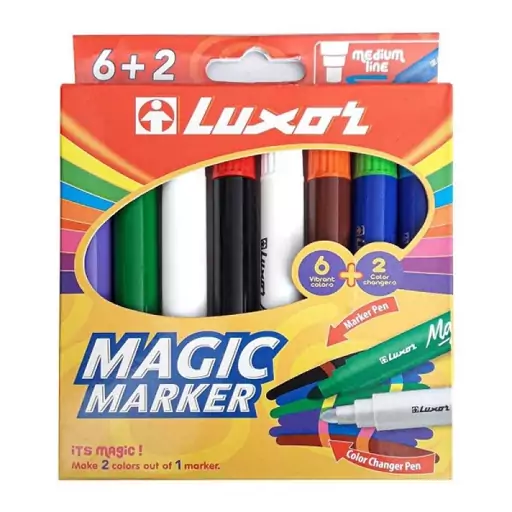 ماژیک رنگ آمیزی لاکسر مدل MAGIC MARKER کد 8 بسته 8 عددی