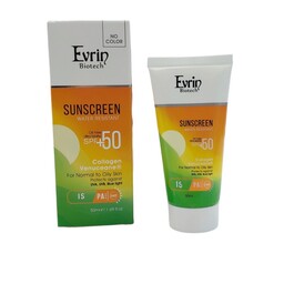 کرم ضد آفتاب پوست معمولی و چرب بی رنگ SPF 50 اورین Evrin