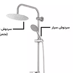 شیرحمام علمدوش یونیورست دوکاره مدل گرد سردوش استیل