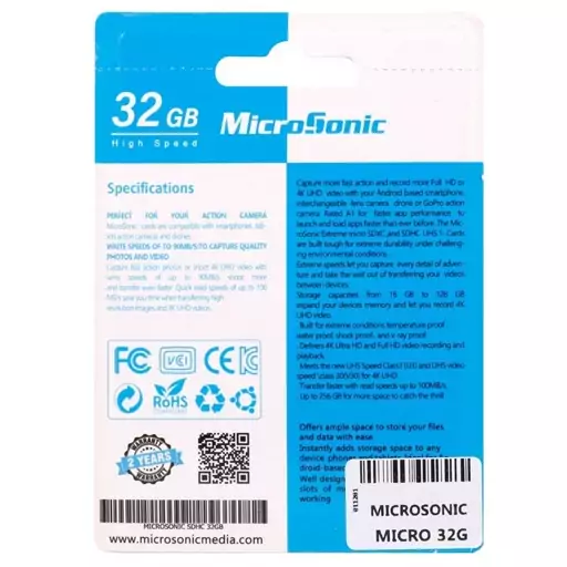 رم میکرو 32 گیگ میکروسونیک MicroSonic C10 80MB