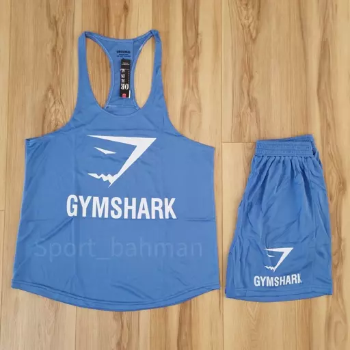 ست رکابی شلوارک بند نازک GYM SHARK ست بدنسازی