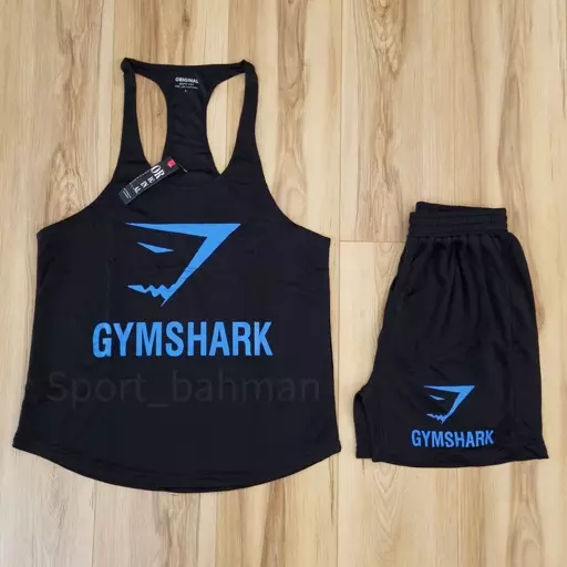 ست رکابی شلوارک بند نازک GYM SHARK ست بدنسازی