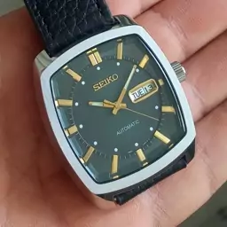 ساعت مچی مردانه اورجینال اتومات دو تقویم بند چرم طبیعی سیکو Seiko 5