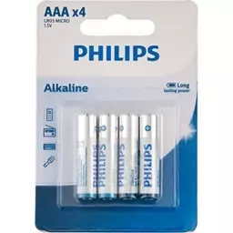 باتری نیم قلمی فیلیپس alkaline بسته 4عددی