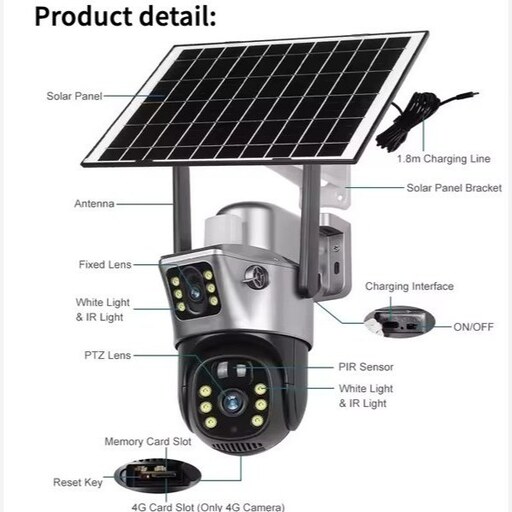 دوربین سولار سیم کارتی دو لنز مدل TP15